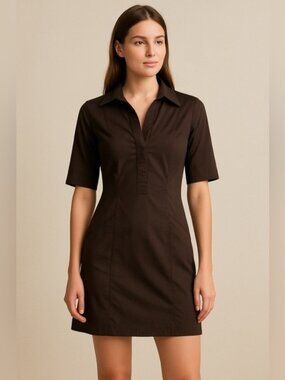 Twik by Simons Brown Collared Mini Dress – Size XS